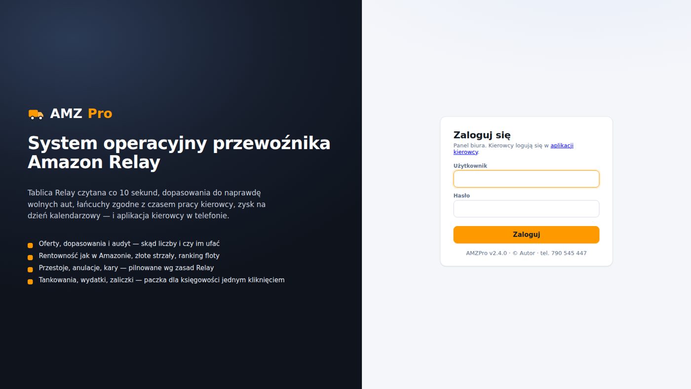 AMZPro — logowanie z weryfikacją dwuetapową